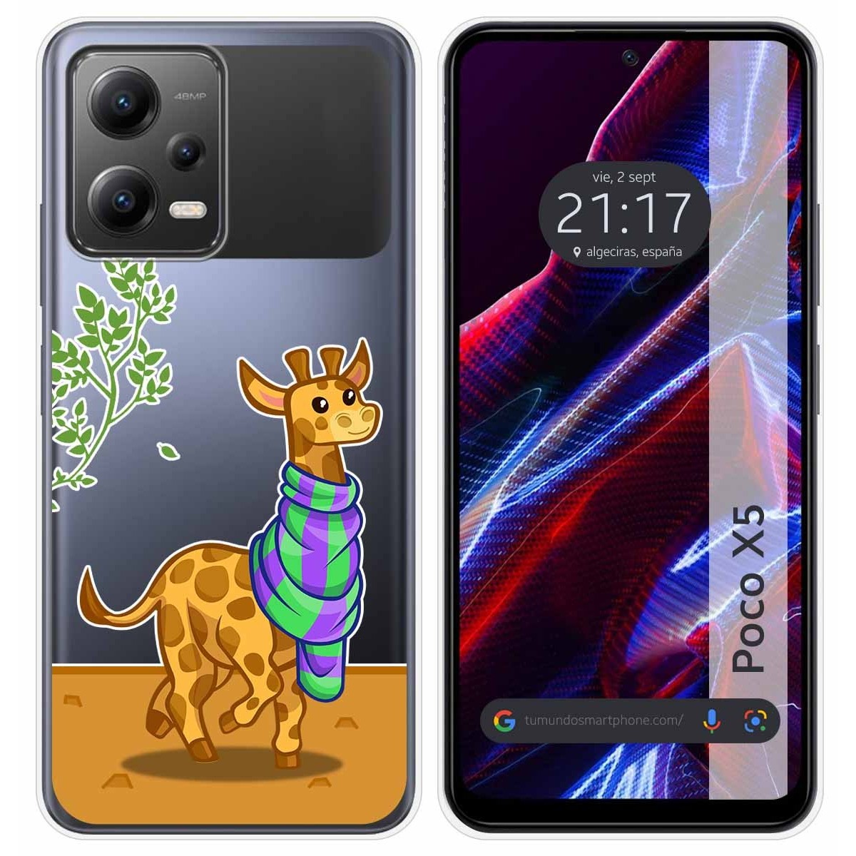 Funda Silicona Transparente compatible con Xiaomi POCO X5 5G diseño Jirafa Dibujos