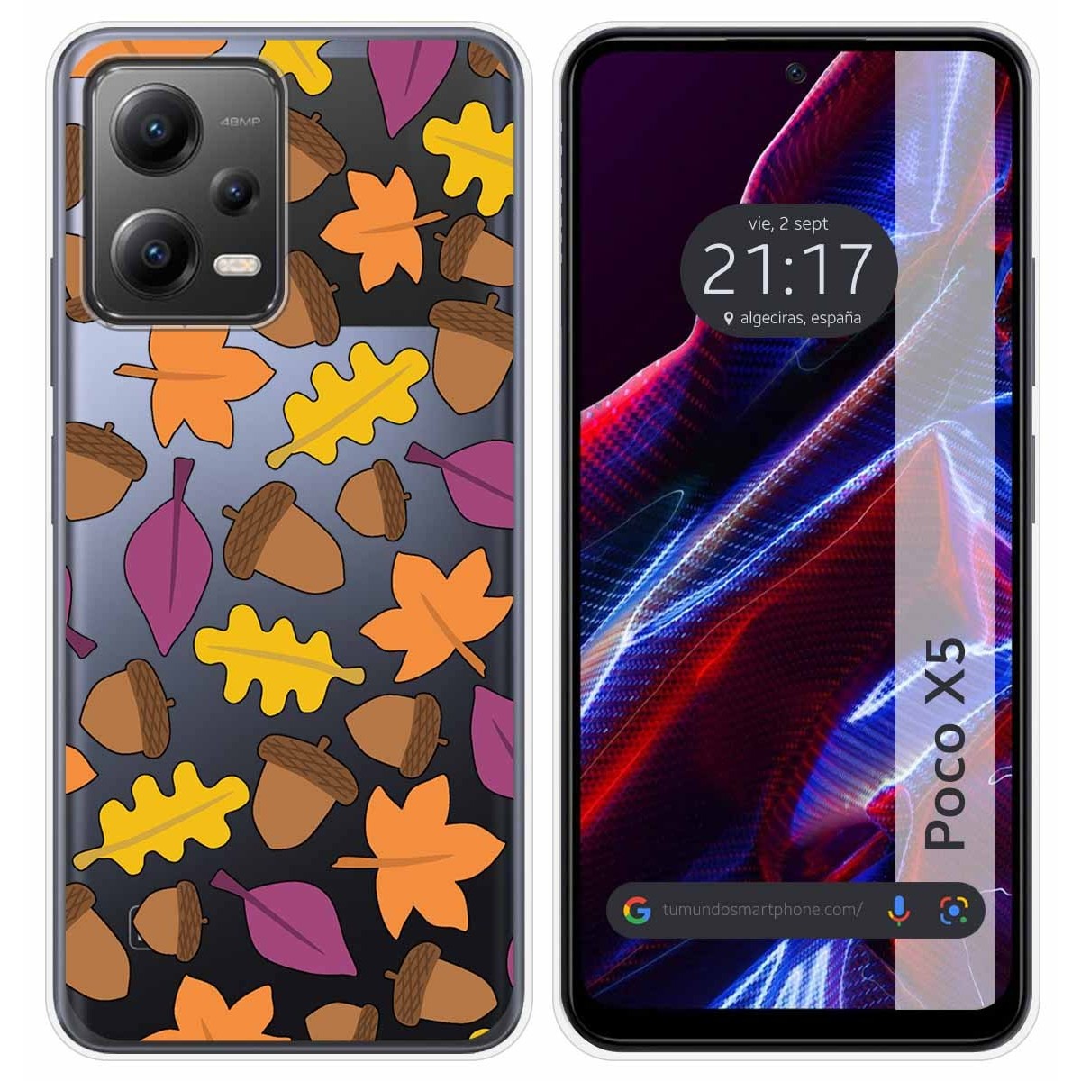Funda Silicona Transparente compatible con Xiaomi POCO X5 5G diseño Otoño Dibujos