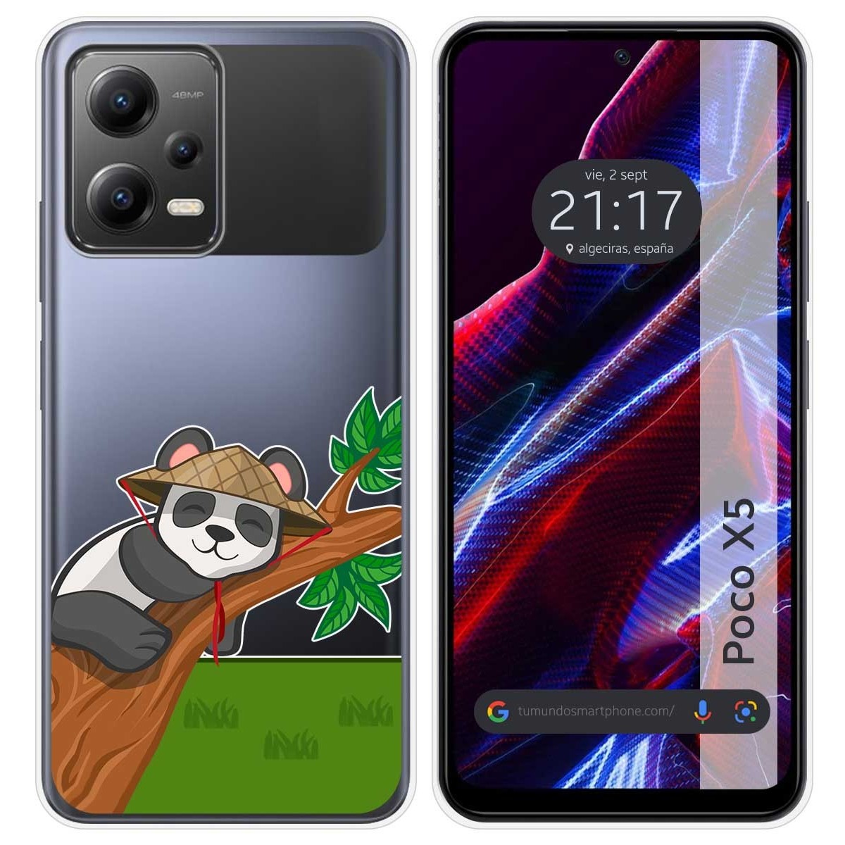 Funda Silicona Transparente compatible con Xiaomi POCO X5 5G diseño Panda Dibujos
