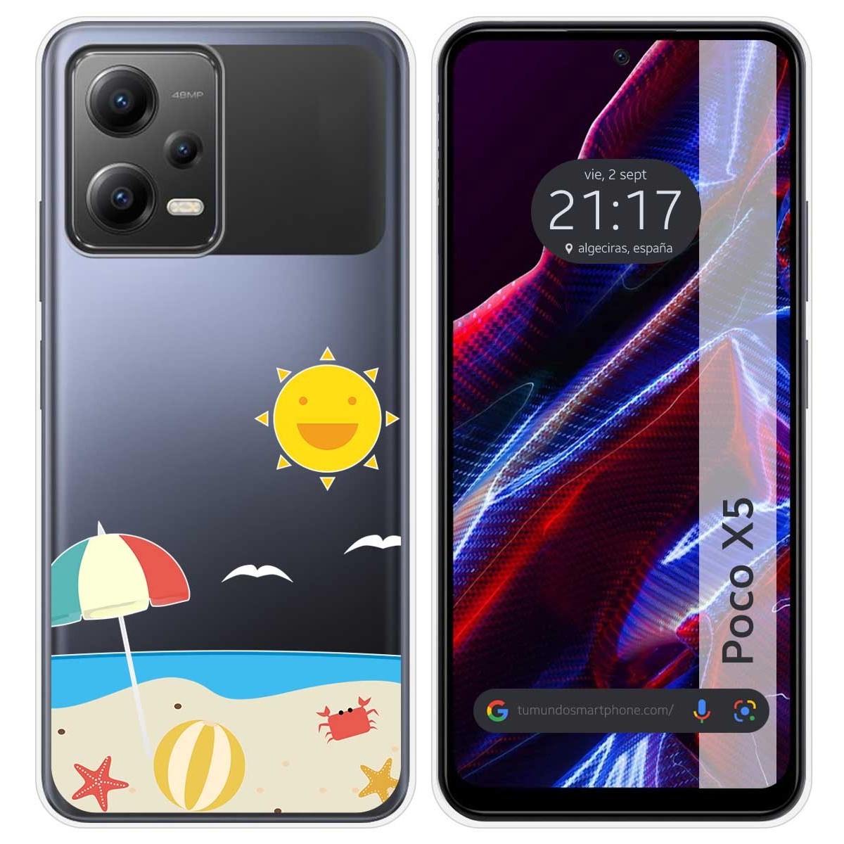 Funda Silicona Transparente compatible con Xiaomi POCO X5 5G diseño Playa Dibujos