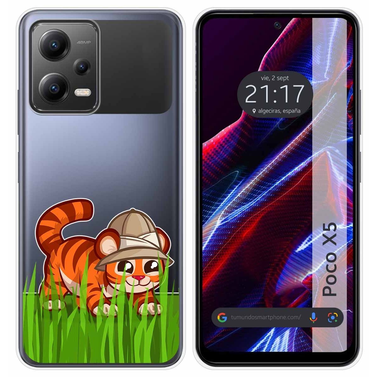 Funda Silicona Transparente compatible con Xiaomi POCO X5 5G diseño Tigre Dibujos
