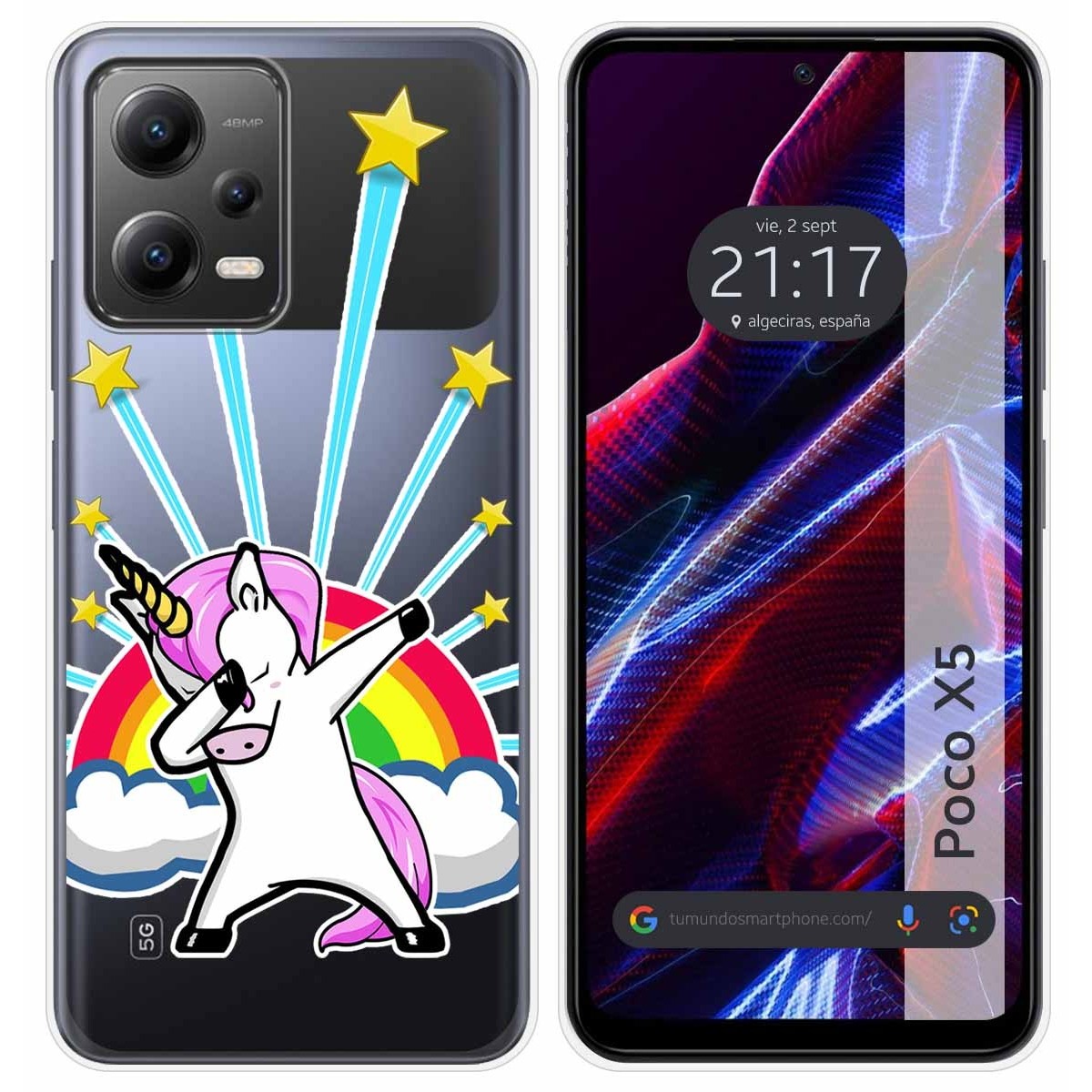 Funda Silicona Transparente compatible con Xiaomi POCO X5 5G diseño Unicornio Dibujos