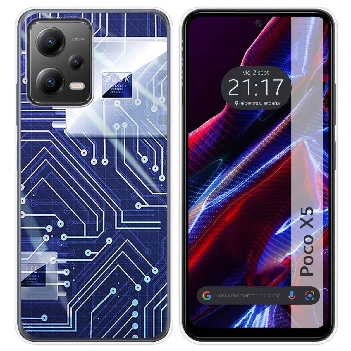 Funda Silicona compatible con Xiaomi POCO X5 5G diseño Circuito Dibujos
