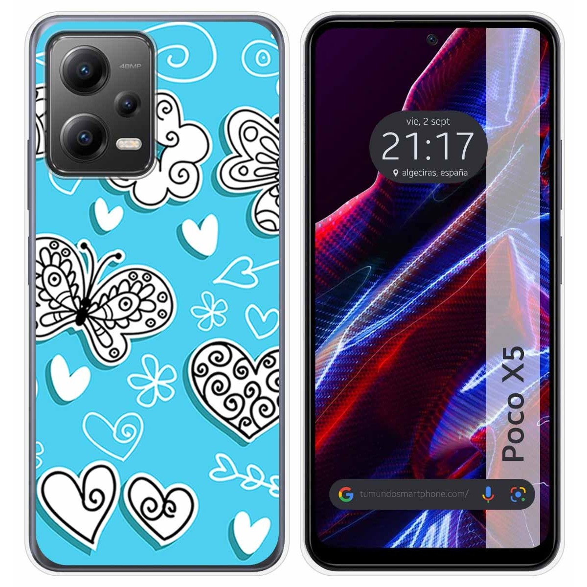 Funda Silicona compatible con Xiaomi POCO X5 5G diseño Mariposas Dibujos