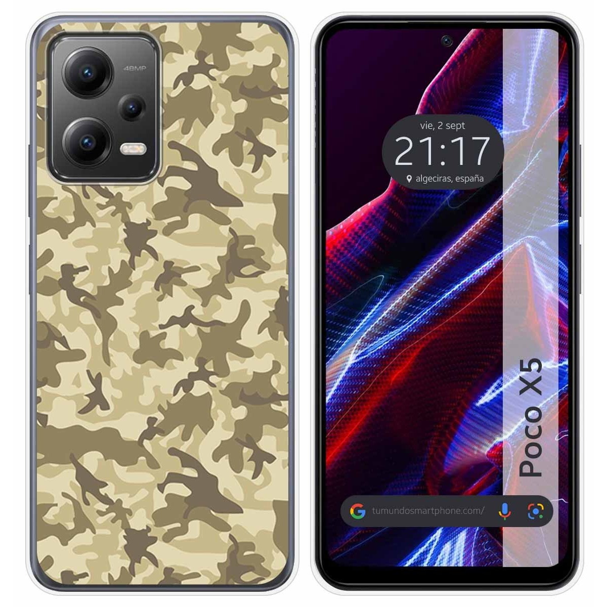 Funda Silicona compatible con Xiaomi POCO X5 5G diseño Sand Camuflaje Dibujos