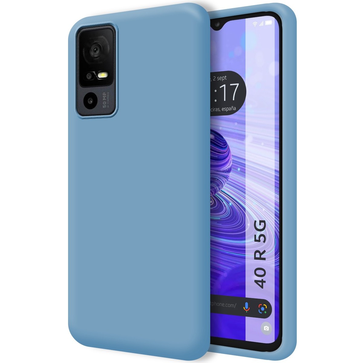 Funda Silicona Líquida Ultra Suave para TCL 40 SE color Azul