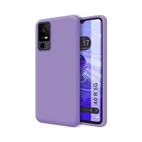 Funda Silicona Líquida Ultra Suave para TCL 40 SE color Morada