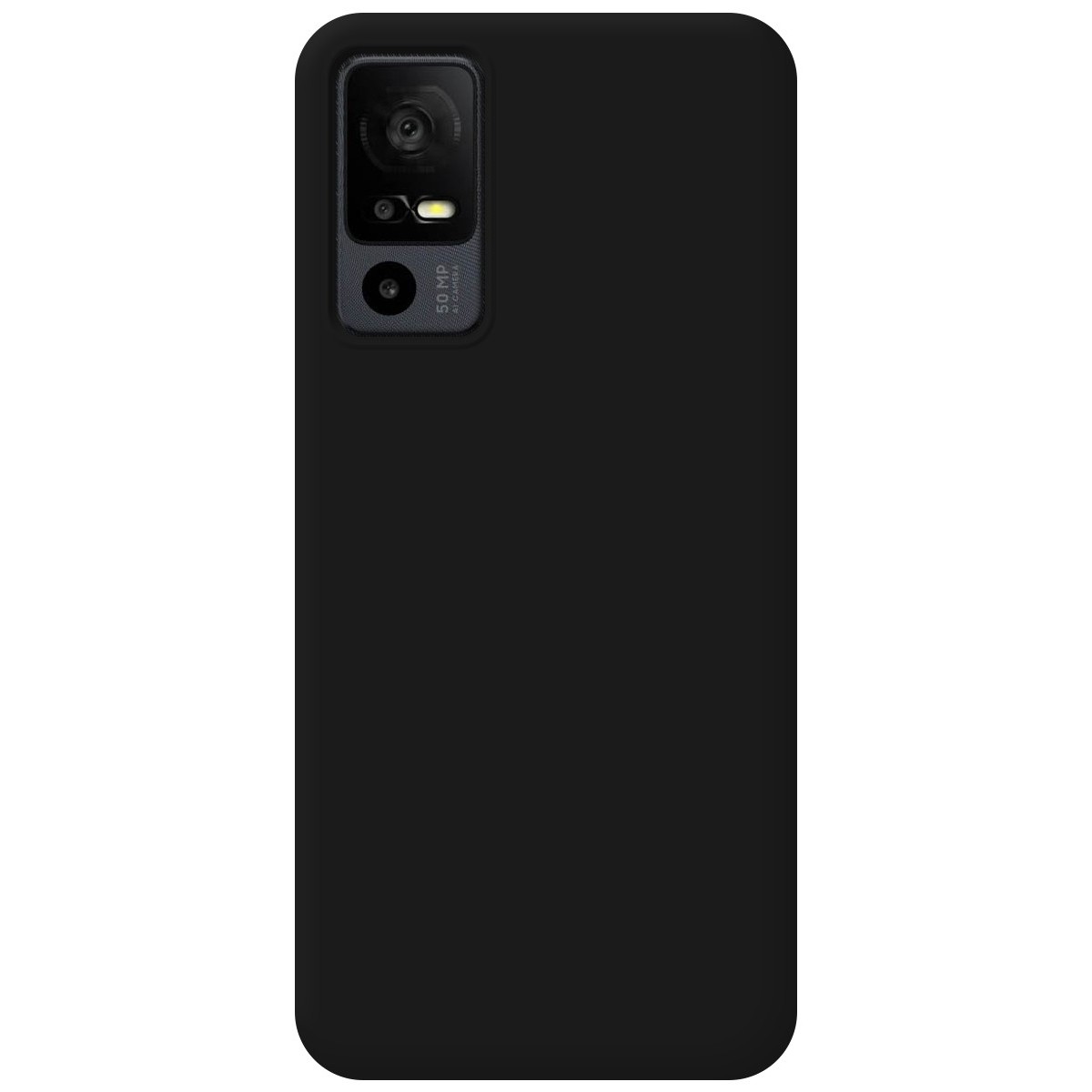 Funda Silicona Líquida Ultra Suave para TCL 40 SE color Negra