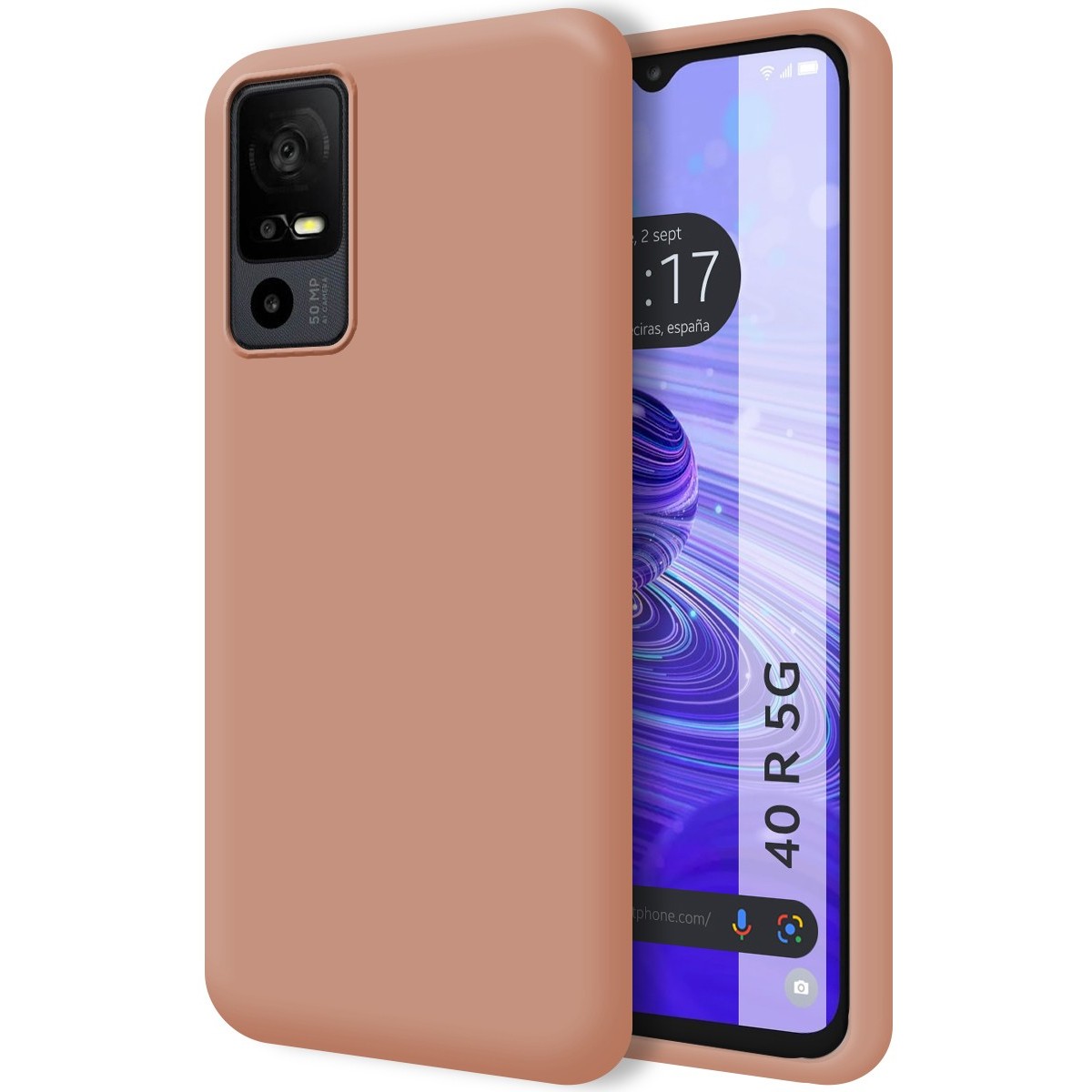 Funda Silicona Líquida Ultra Suave para TCL 40 SE color Rosa