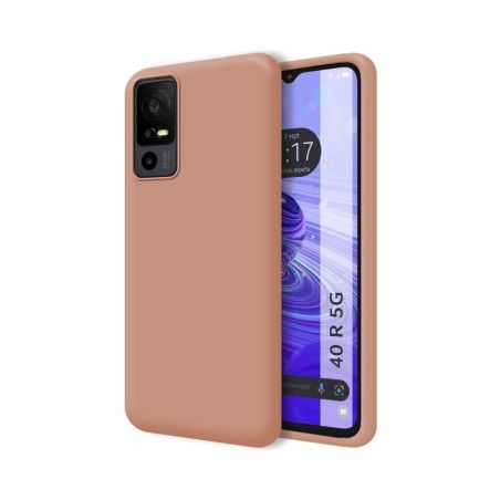 Funda Silicona Líquida Ultra Suave para TCL 40 SE color Rosa