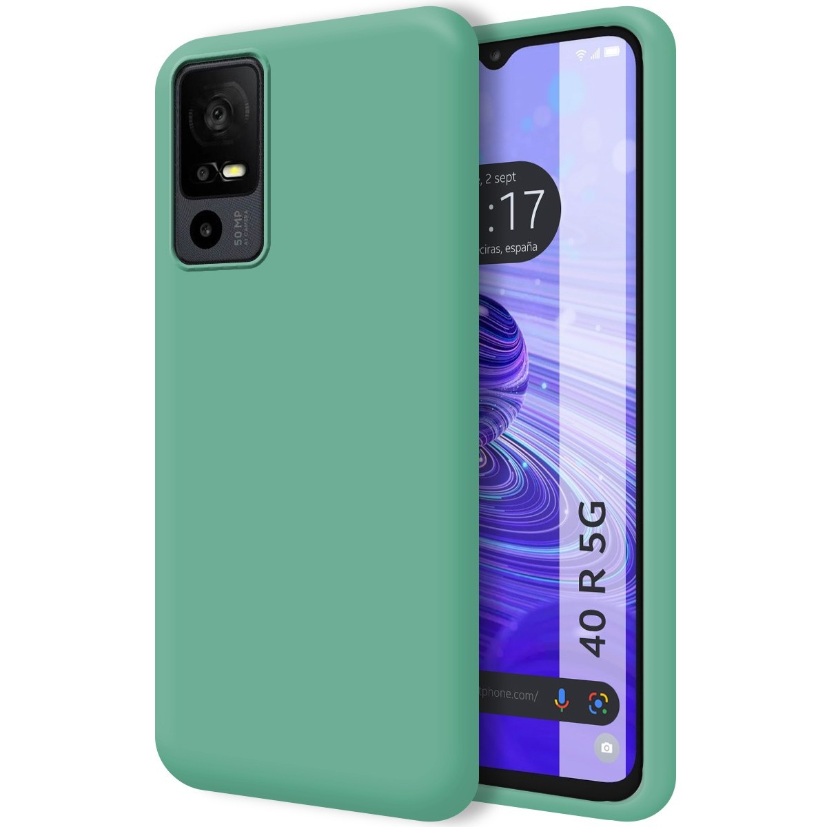 Funda Silicona Líquida Ultra Suave para TCL 40 SE color Verde