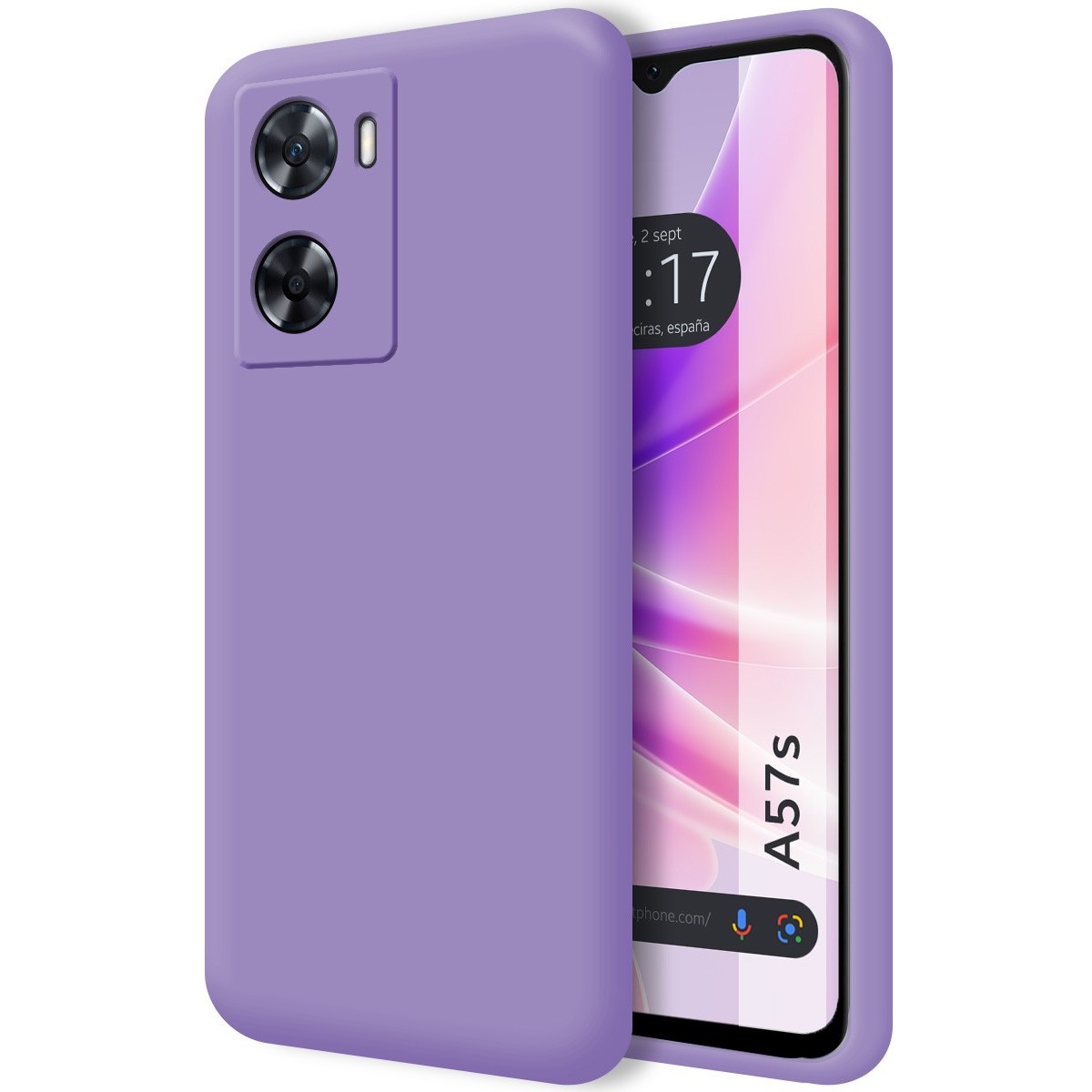 Funda Silicona Líquida Ultra Suave para Oppo A57s color Morada