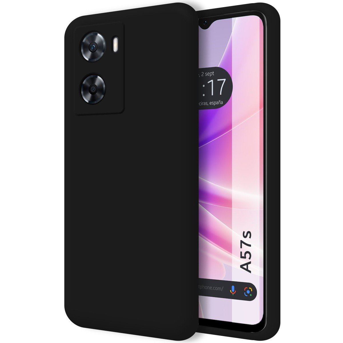 Funda Silicona Líquida Ultra Suave para Oppo A57s color Negra