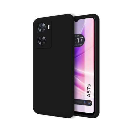 Funda Silicona Líquida Ultra Suave para Oppo A57s color Negra