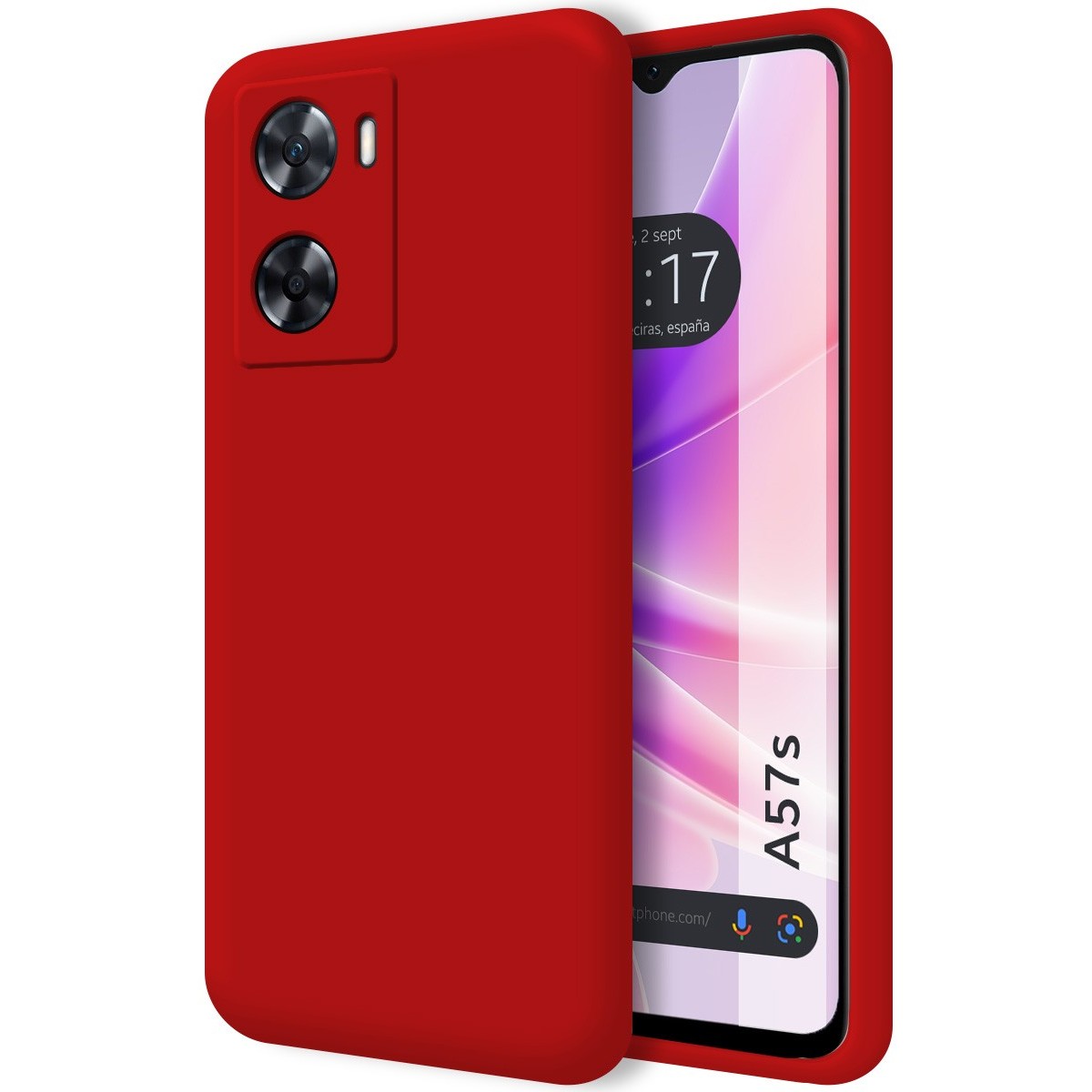 Funda Silicona Líquida Ultra Suave para Oppo A57s color Roja