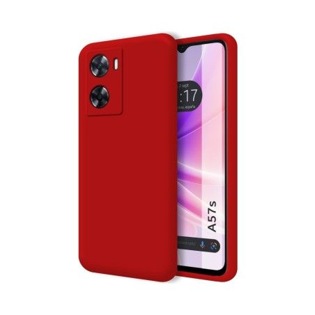 Funda Silicona Líquida Ultra Suave para Oppo A57s color Roja