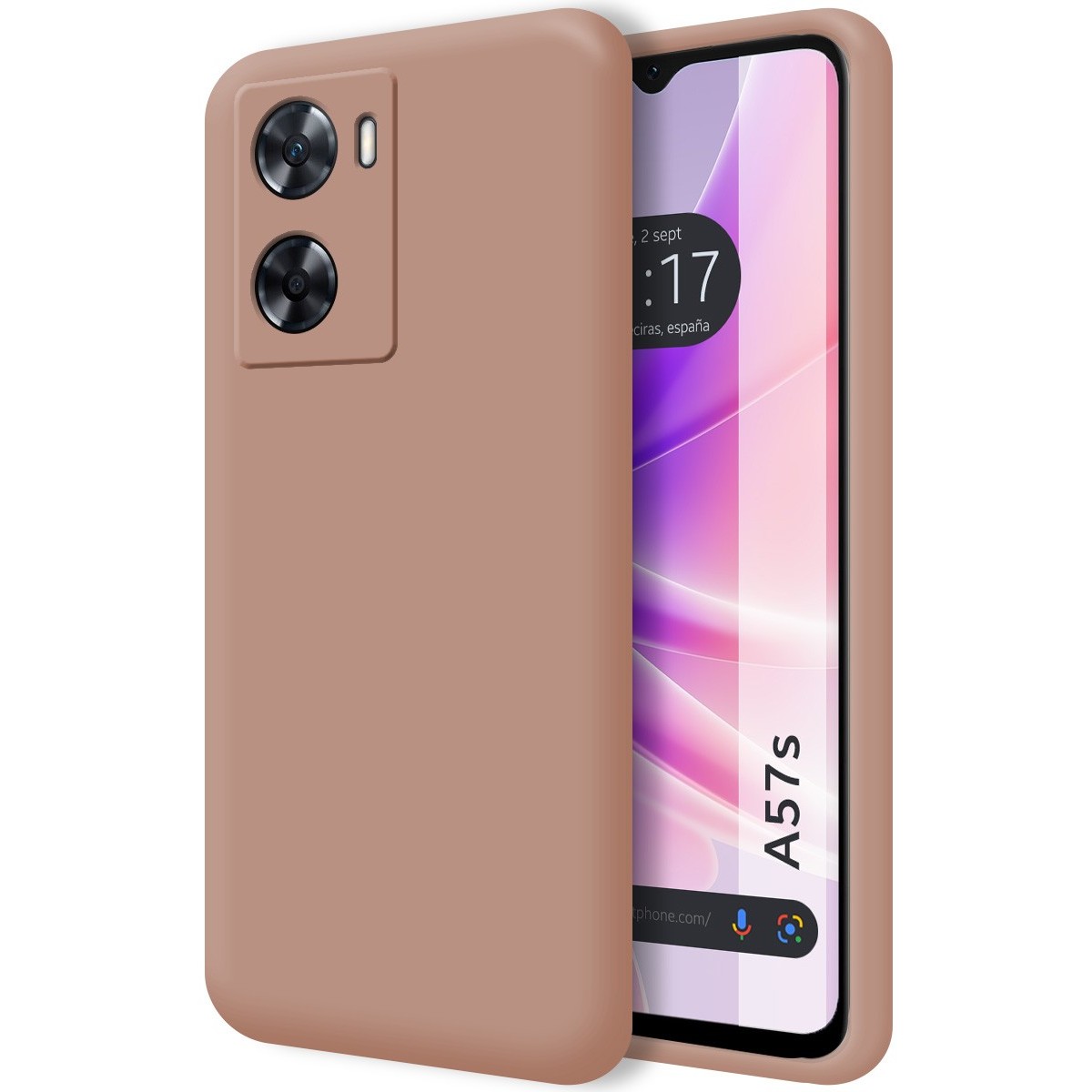 Funda Silicona Líquida Ultra Suave para Oppo A57s color Rosa