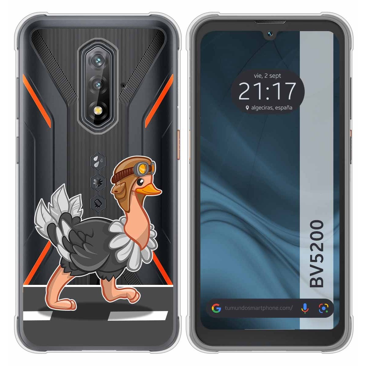 Funda Silicona Transparente para Blackview BV5200 / BV5200 Pro diseño Avestruz Dibujos