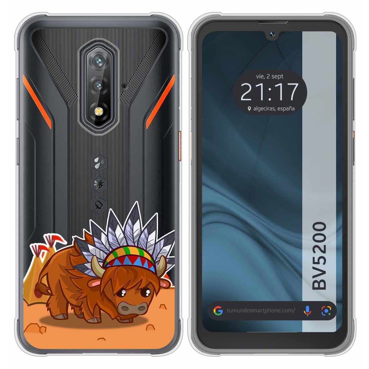 Funda Silicona Transparente para Blackview BV5200 / BV5200 Pro diseño Bufalo Dibujos