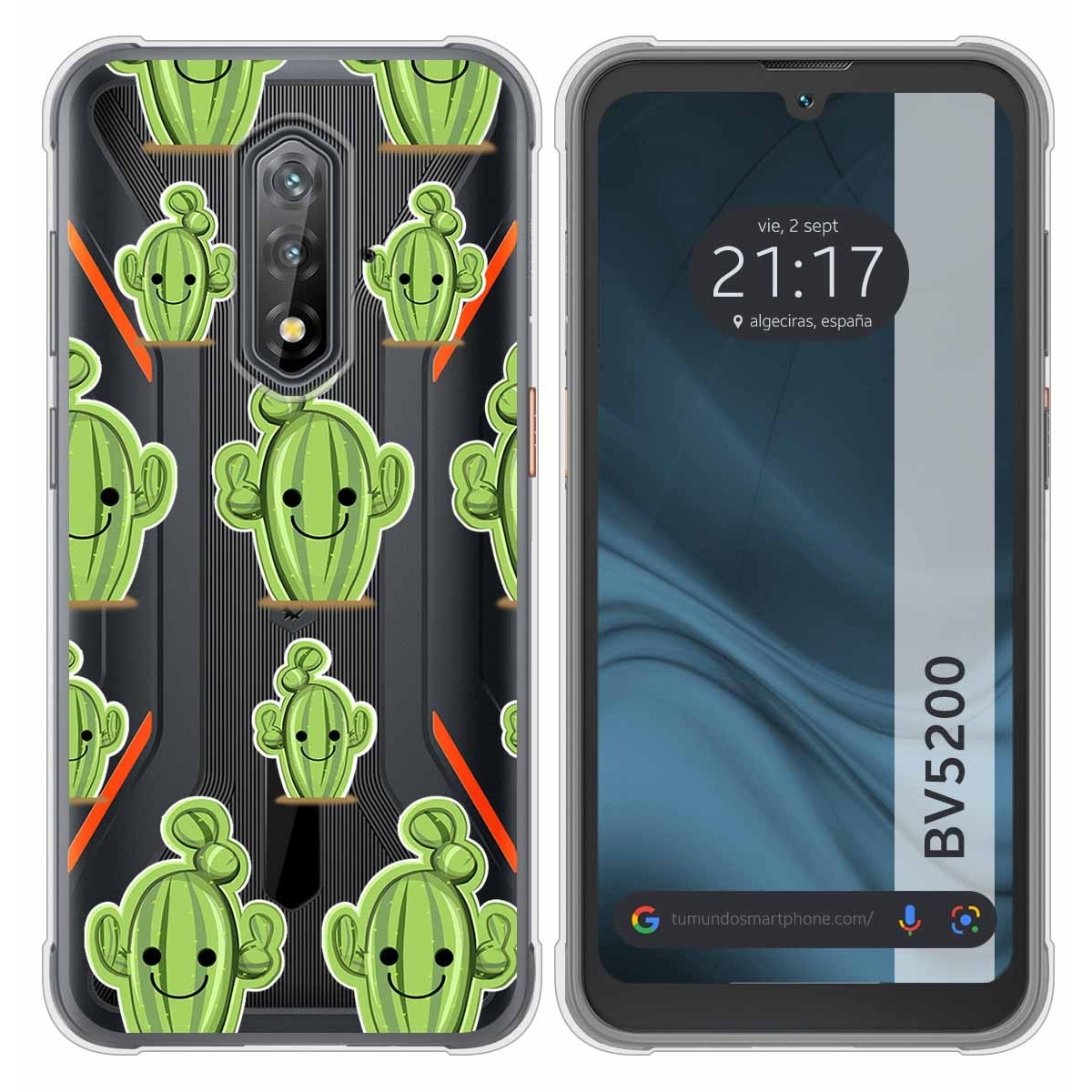 Funda Silicona Transparente para Blackview BV5200 / BV5200 Pro diseño Cactus Dibujos