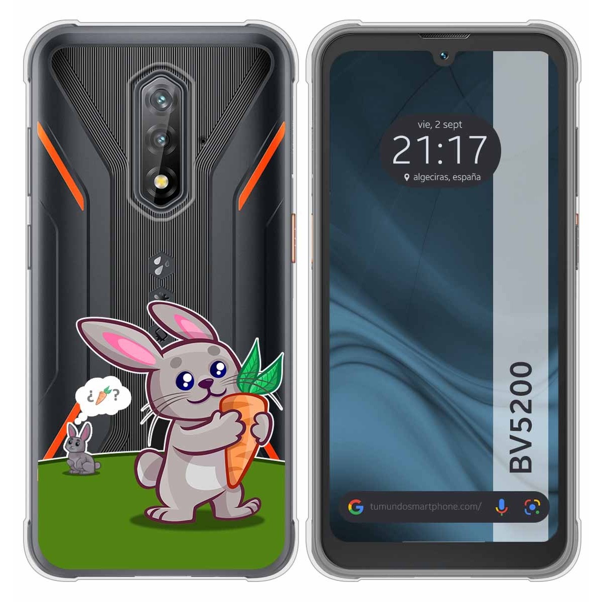 Funda Silicona Transparente para Blackview BV5200 / BV5200 Pro diseño Conejo Dibujos