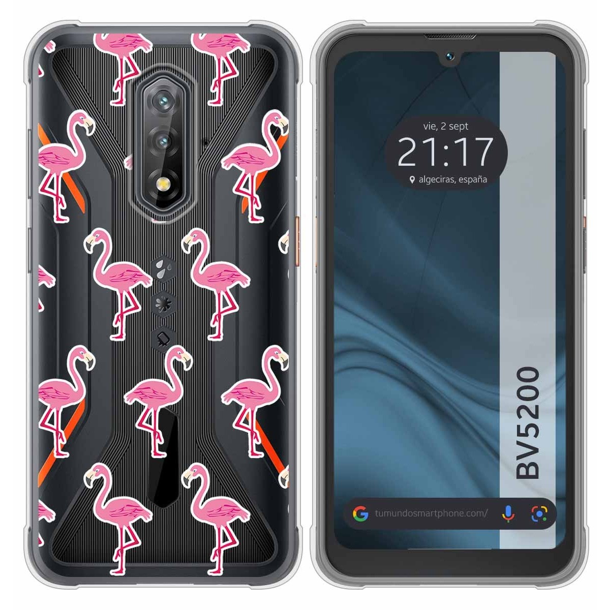 Funda Silicona Transparente para Blackview BV5200 / BV5200 Pro diseño Flamenco Dibujos