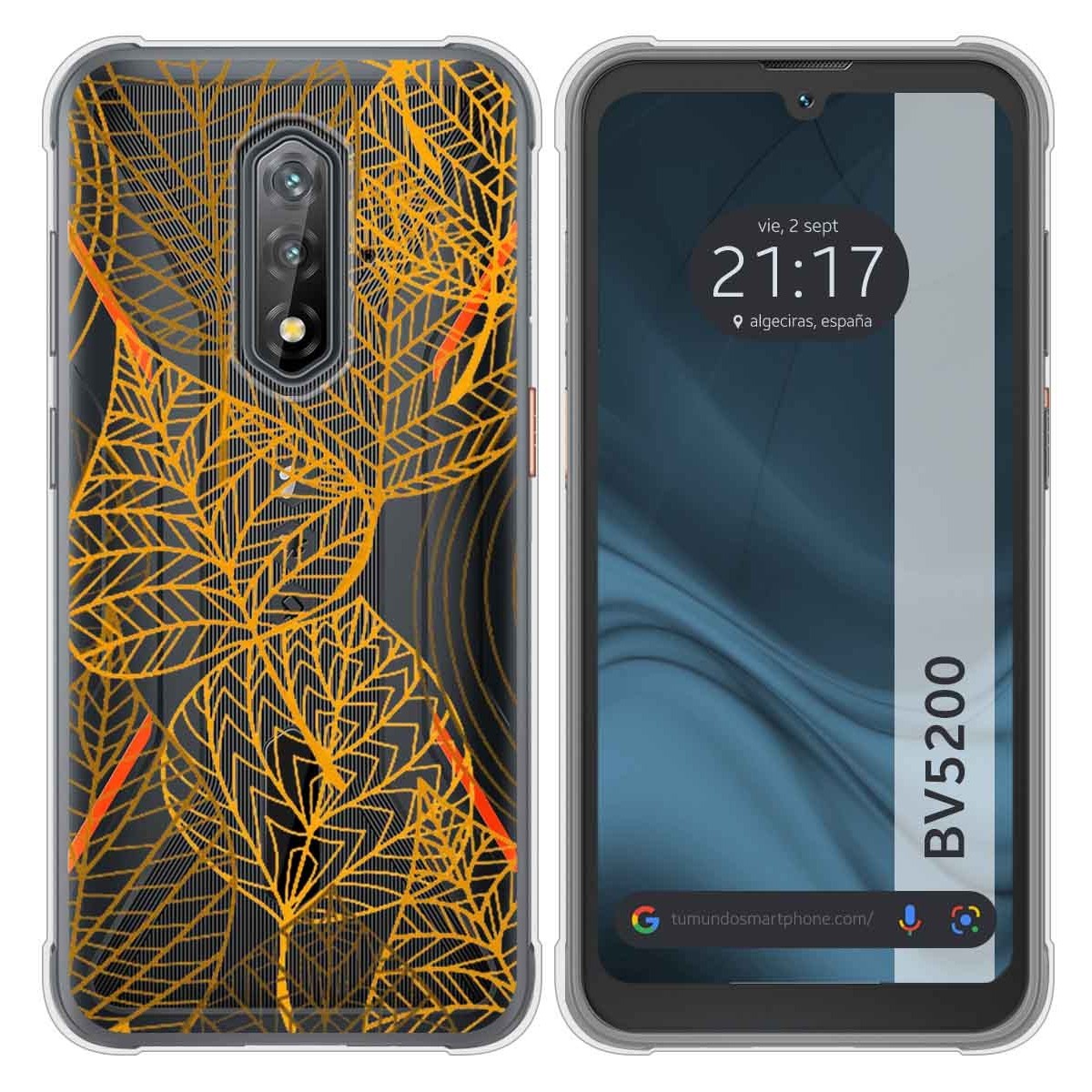 Funda Silicona Transparente para Blackview BV5200 / BV5200 Pro diseño Hojas Dibujos