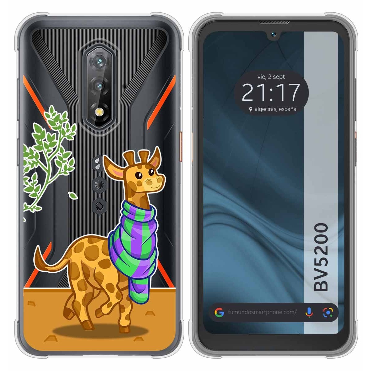 Funda Silicona Transparente para Blackview BV5200 / BV5200 Pro diseño Jirafa Dibujos