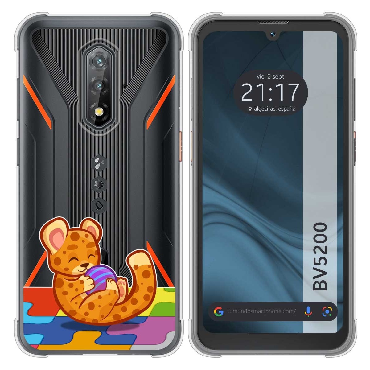 Funda Silicona Transparente para Blackview BV5200 / BV5200 Pro diseño Leopardo Dibujos