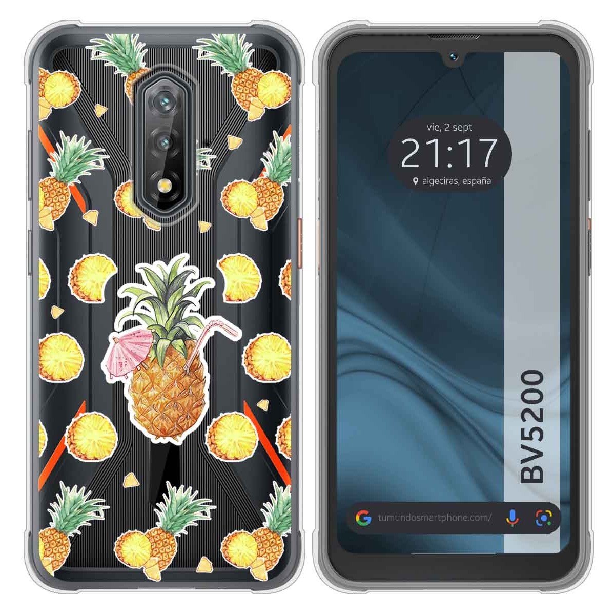 Funda Silicona Transparente para Blackview BV5200 / BV5200 Pro diseño Piña Dibujos