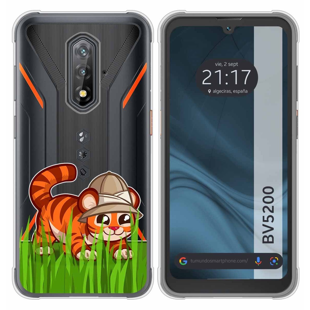 Funda Silicona Transparente para Blackview BV5200 / BV5200 Pro diseño Tigre Dibujos