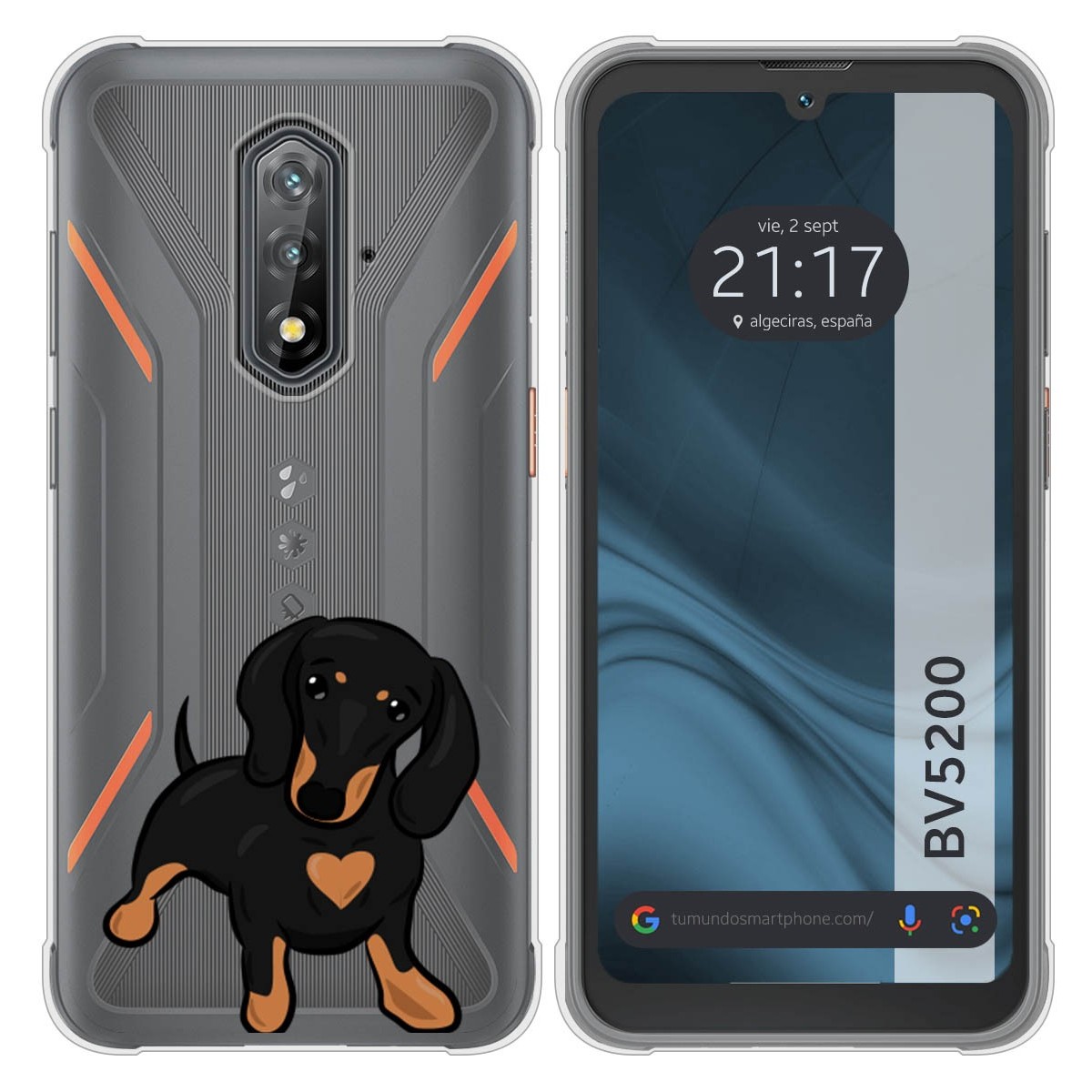 Funda Silicona Transparente para Blackview BV5200 / BV5200 Pro diseño Perros 04 Dibujos