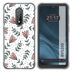 Funda Silicona Transparente para Blackview BV5200 / BV5200 Pro diseño Flores 01 Dibujos