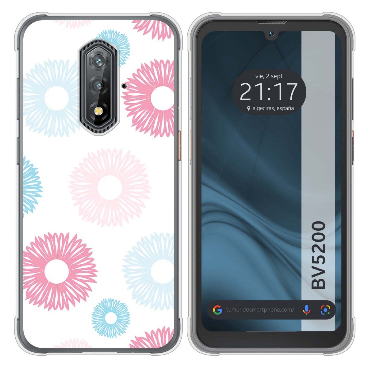 Funda Silicona Transparente para Blackview BV5200 / BV5200 Pro diseño Flores 06 Dibujos