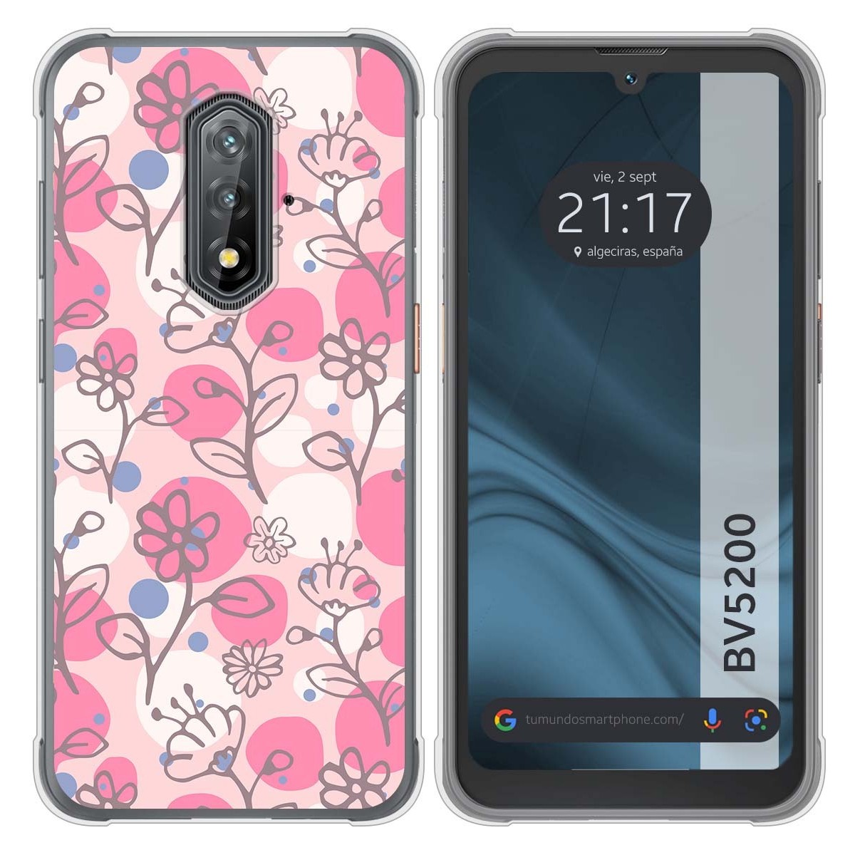 Funda Silicona Transparente para Blackview BV5200 / BV5200 Pro diseño Flores 07 Dibujos