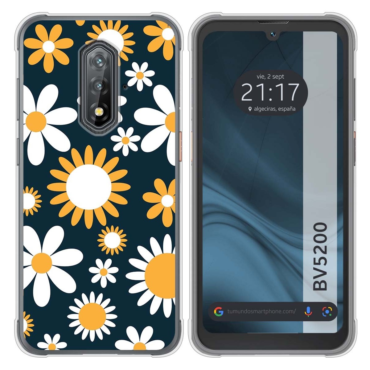 Funda Silicona Transparente para Blackview BV5200 / BV5200 Pro diseño Flores 08 Dibujos