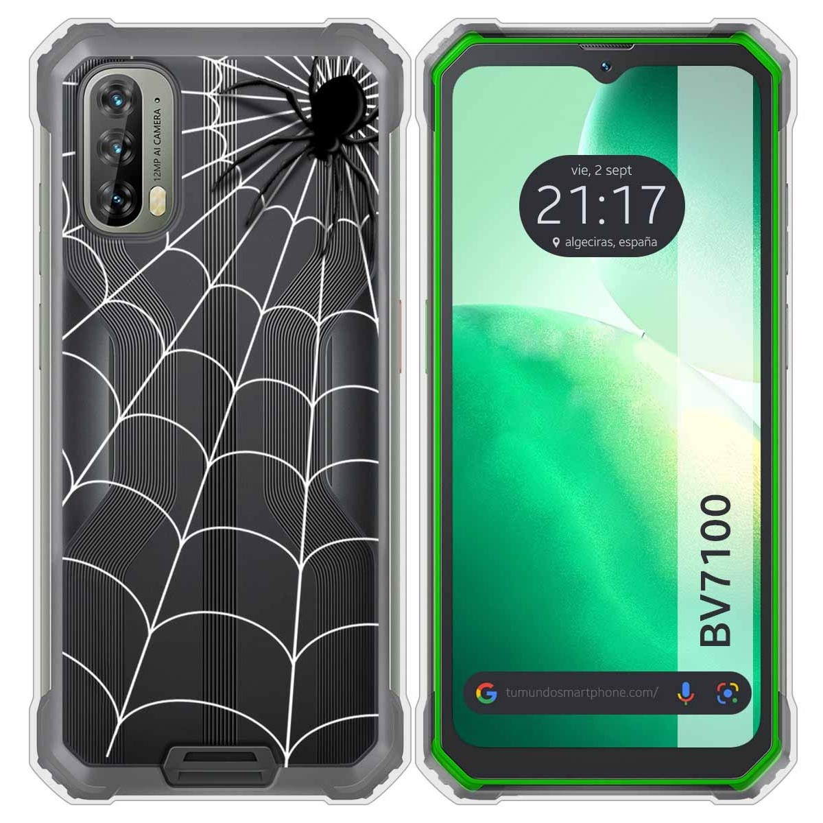 Funda Silicona Transparente para Blackview BV7100 diseño Araña Dibujos