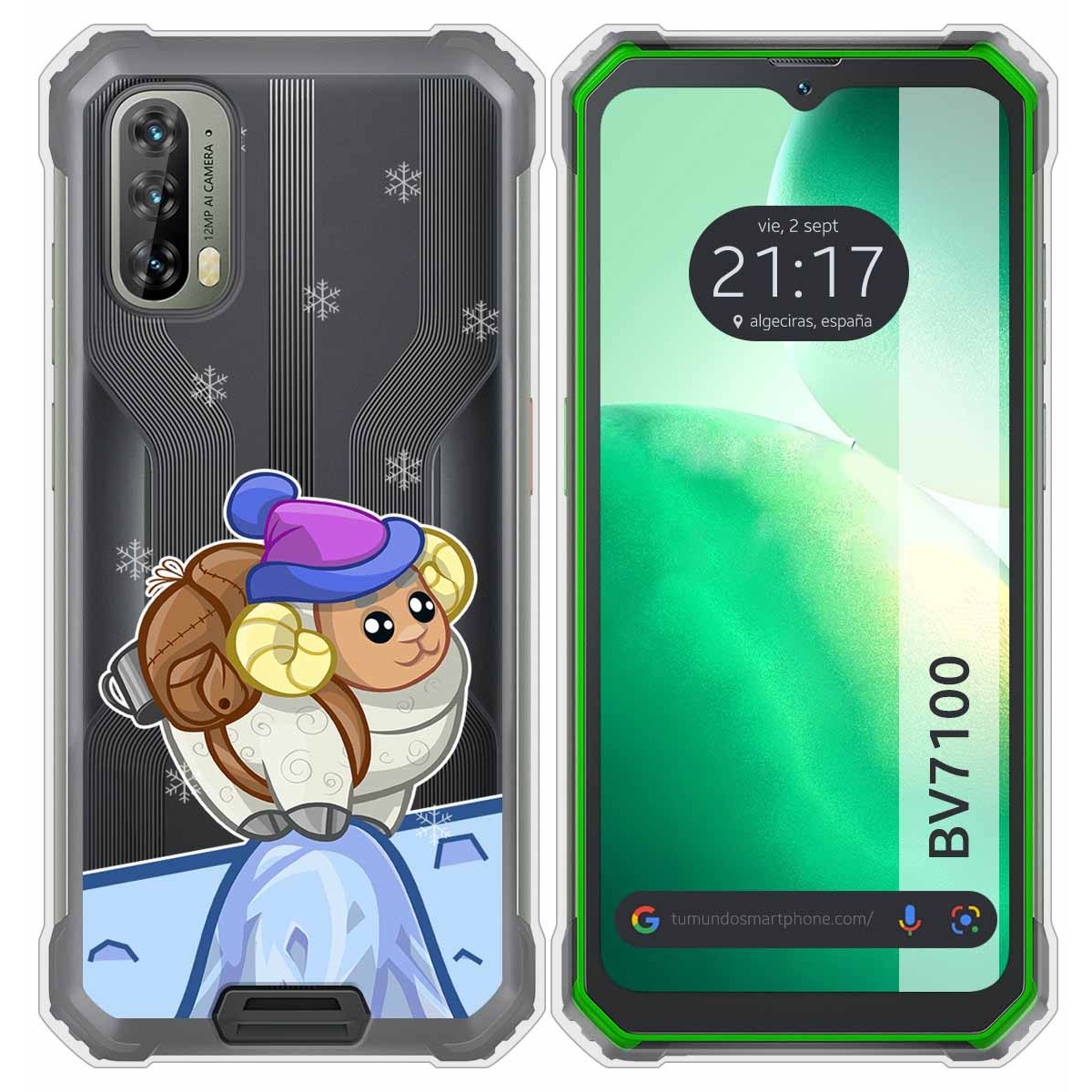 Funda Silicona Transparente para Blackview BV7100 diseño Cabra Dibujos