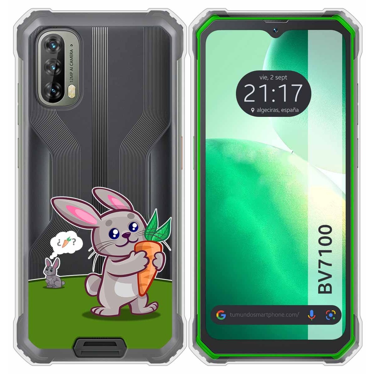 Funda Silicona Transparente para Blackview BV7100 diseño Conejo Dibujos