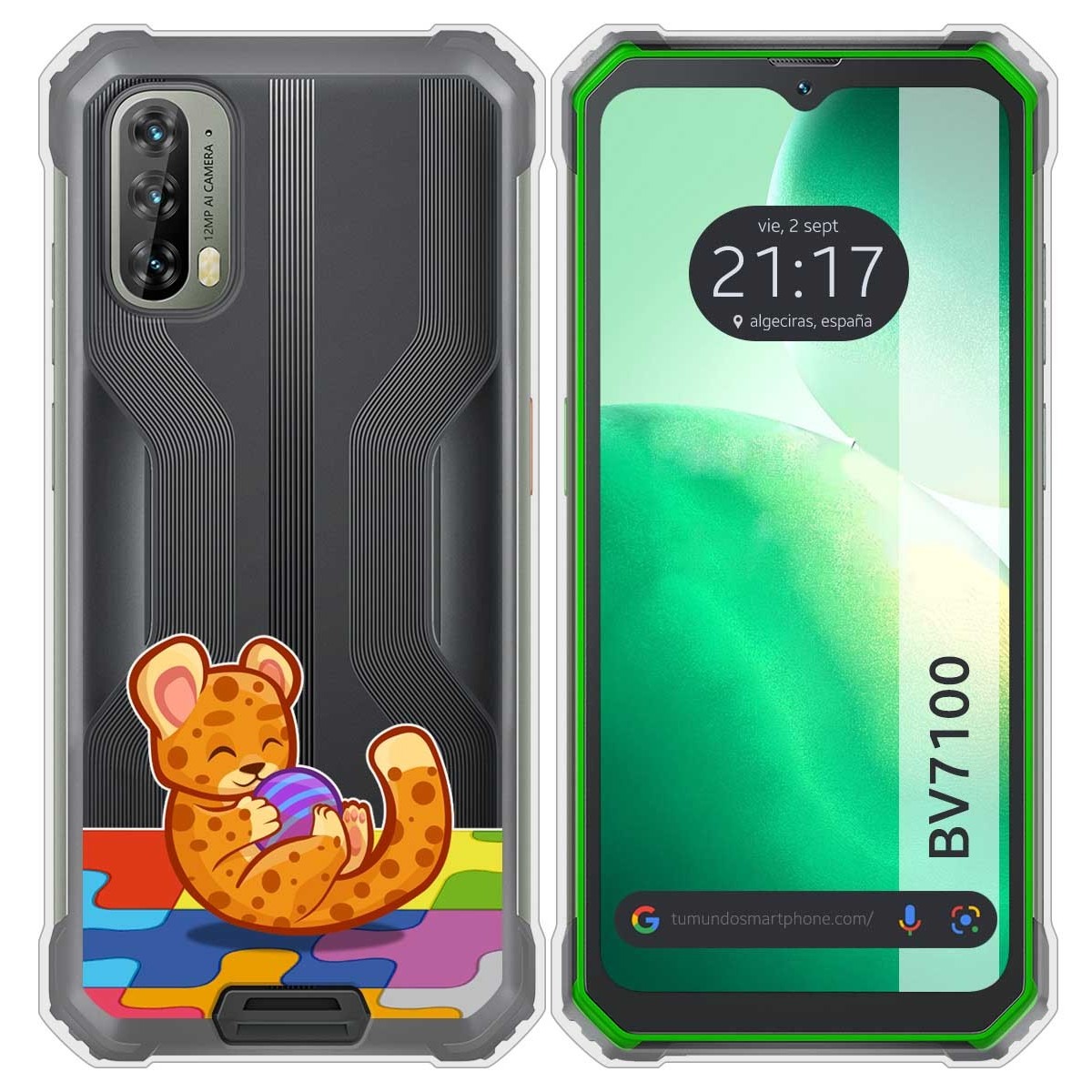 Funda Silicona Transparente para Blackview BV7100 diseño Leopardo Dibujos