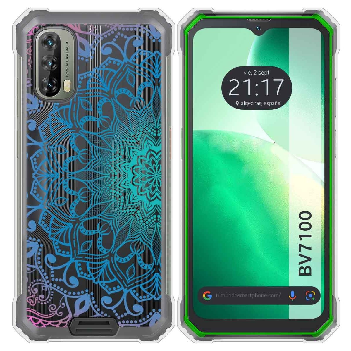 Funda Silicona Transparente para Blackview BV7100 diseño Mandala Dibujos