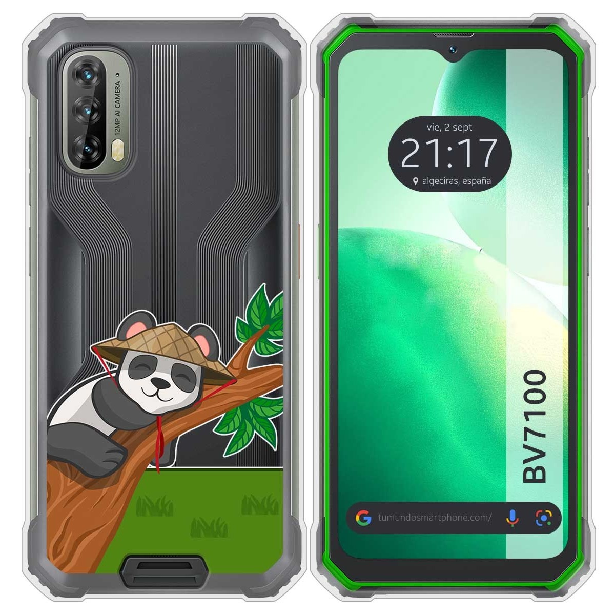 Funda Silicona Transparente para Blackview BV7100 diseño Panda Dibujos