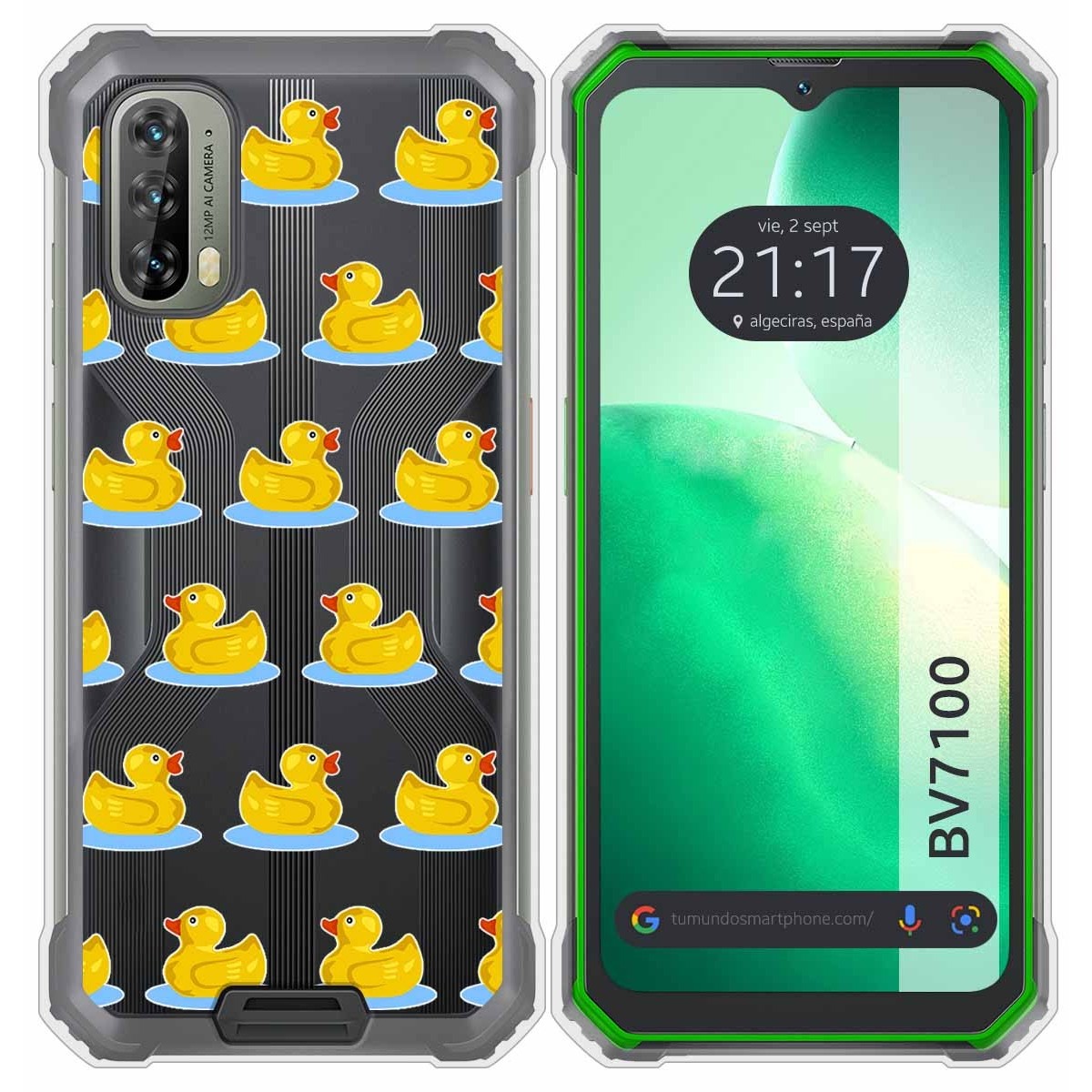 Funda Silicona Transparente para Blackview BV7100 diseño Pato Dibujos