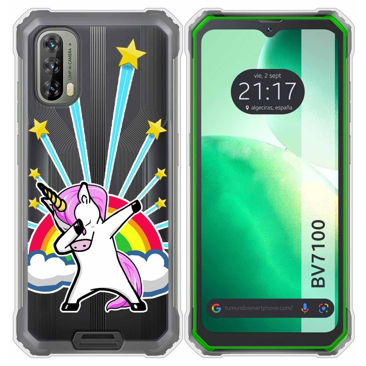 Funda Silicona Transparente para Blackview BV7100 diseño Unicornio Dibujos