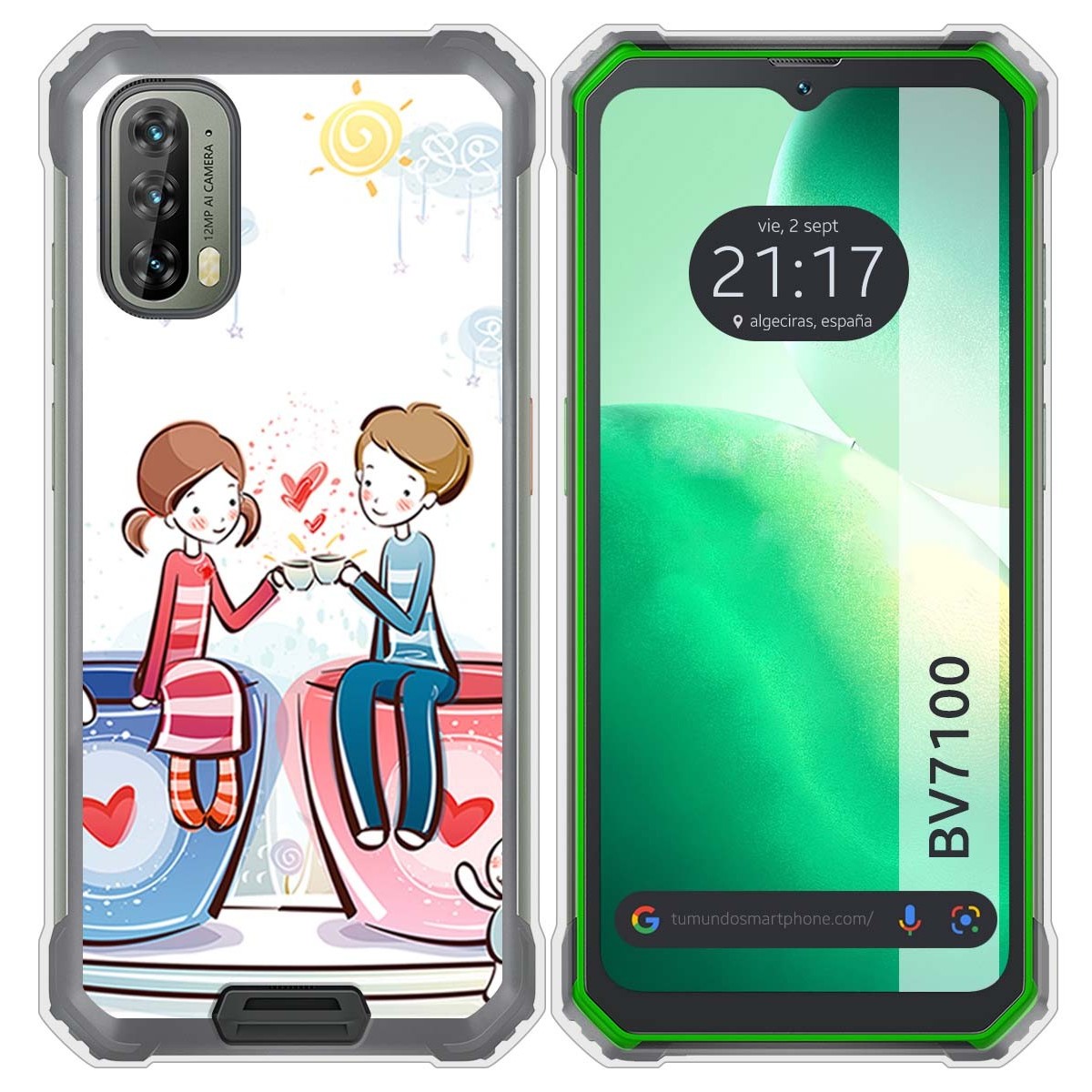 Funda Silicona para Blackview BV7100 diseño Café Dibujos