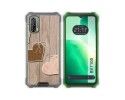 Funda Silicona para Blackview BV7100 diseño Corazones Madera Dibujos