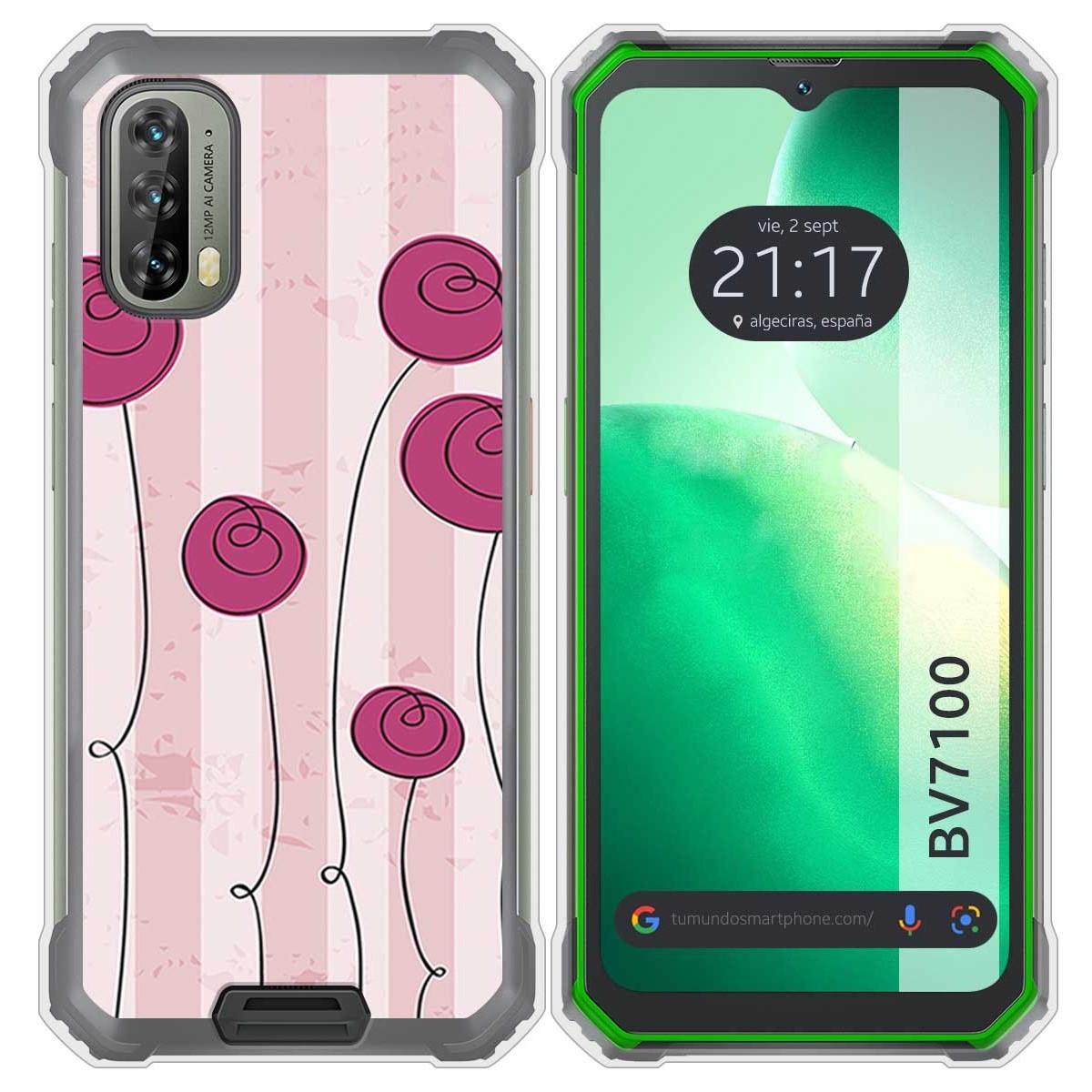 Funda Silicona para Blackview BV7100 diseño Flores Vintage Dibujos