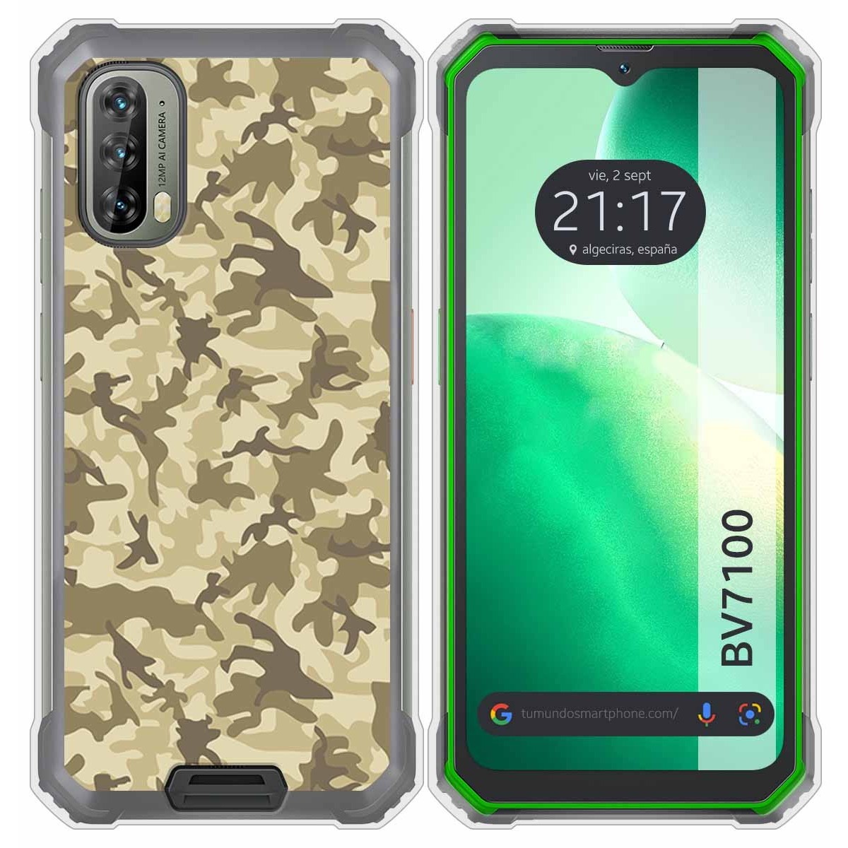 Funda Silicona para Blackview BV7100 diseño Sand Camuflaje Dibujos