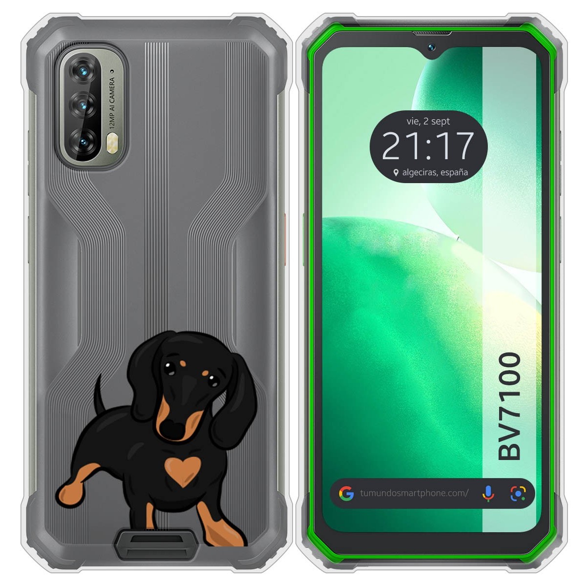 Funda Silicona Transparente para Blackview BV7100 diseño Perros 04 Dibujos