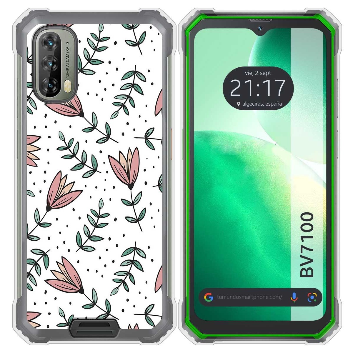 Funda Silicona Transparente para Blackview BV7100 diseño Flores 01 Dibujos
